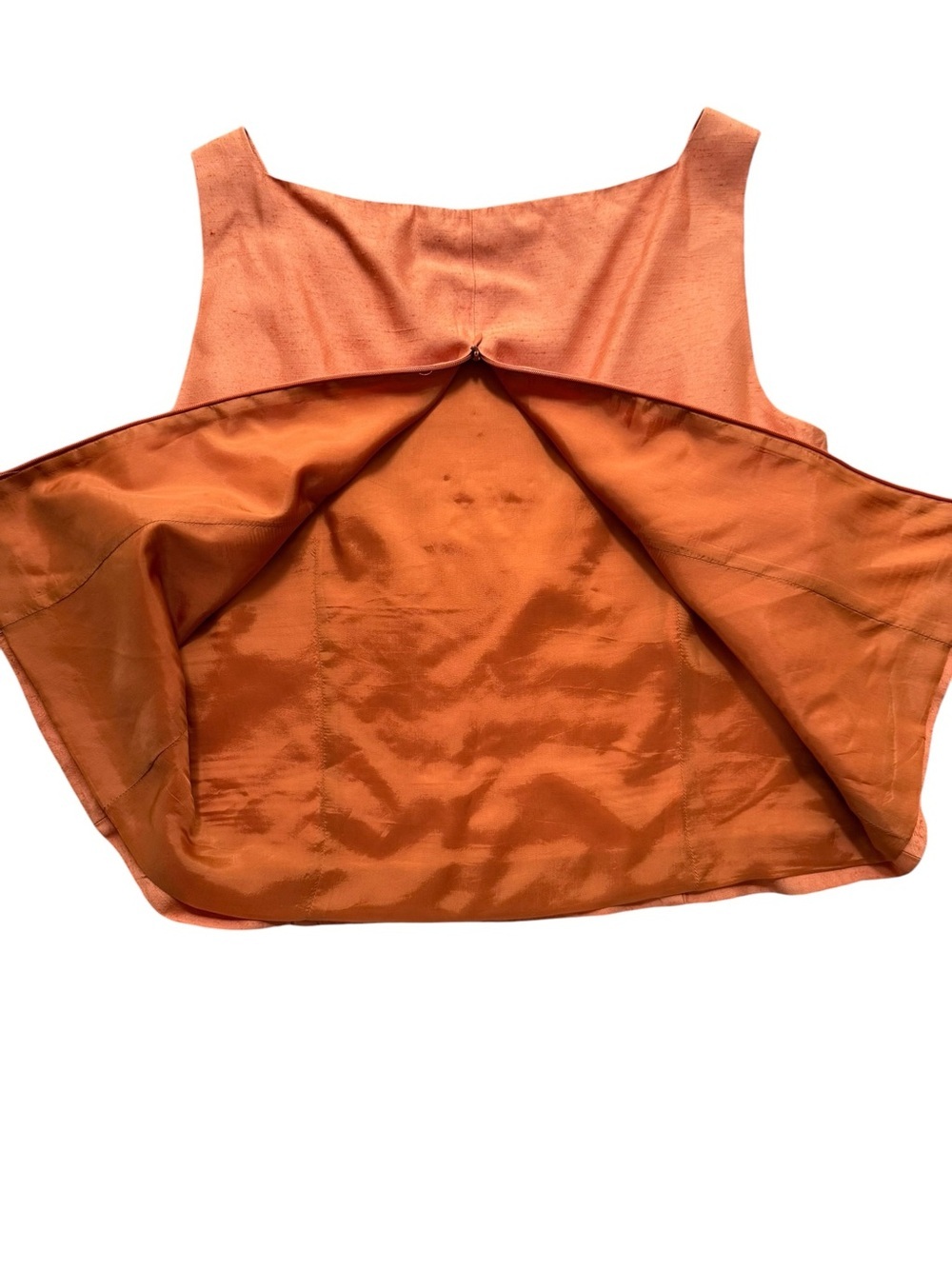 Vintage Salvatore Ferragamo Copper Textured Sleeveless Shell Top Made in Italy - Picture 7 of 8